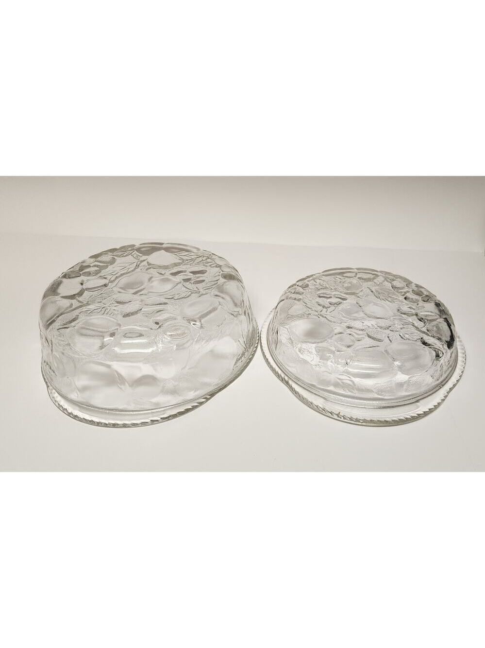 Libbey Orchard Fruit Clear Glass 3Qt Round Casserole Baking Dish & Pie Plate Lid